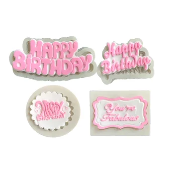  Happy Birthday List forme silikónové formy čokoládový fondant cake decoration Nástroje cupcake plesne