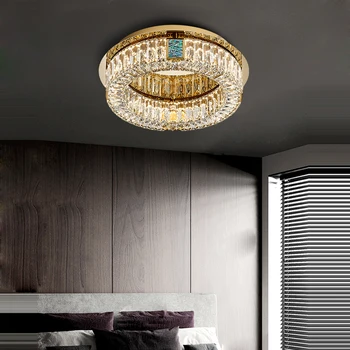  3 Vrstvy Zlata, Striebra, Krištáľové Lustre, LED Luster Osvetlenie Pozastavenie Svietidlo Lampen Pre Foyer Spálne