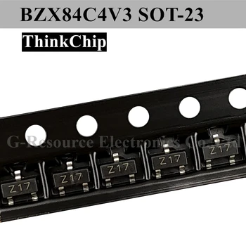  (100ks) BZX84C4V3 SOT-23 SMD Napätie Stabilizované Dióda 4.3 V (Označenie Z17)