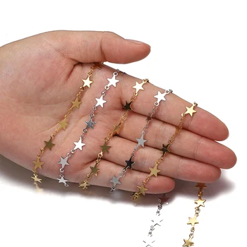  1meter Star Reťaze Nehrdzavejúcej Ocele Zlatá Farba Reťaze Pre DIY Ženy Očarujúce Náhrdelník Náramok Šperky Plavidlá Accessary