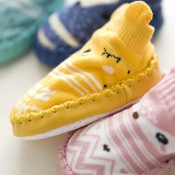  Baby Ponožky Bavlna Vianočné Ponožky Novorodencov Darček Zviera Tlače, Anti-Slip Dieťa, Chlapec, Dievča Poschodí Ponožky