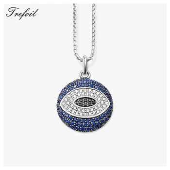  Reťazí Vyhlásenie Prívesok Náhrdelník Turecký Oko, Módne 925 Sterling Silver Šperky Klasické Collares Darček Pre Ženy Chlapec Dievčatá