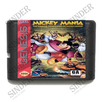  Mánia Mickey 16 bit MD Hra Karty Pre Sega Mega Drive Pre Genesis