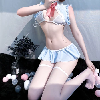  Ženy Sexy Erotické Spodné Prádlo, Školské Dievča Cosplay Slúžka Oblečenie Bunny Ženy Slúžka Oblečenie Kawaii Mini Sukne Fascinovať Úlohu Hrať 2021