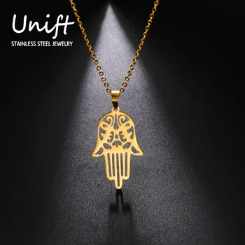  Unift Vintage Hamsa Ruky Fatimy Náhrdelník Prívesok pre Ženy Šťastie Palm Amulet Kresťanské Židovské Moslimských Šperky Darček k Narodeninám