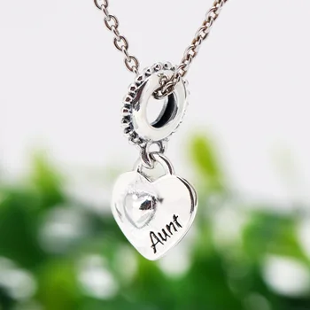  Nový, Originálny 925 Sterling Silver Korálky Teta & Neter Dvojité Srdce Visieť Kúzlo Fit Pandora Náramky Ženy DIY Šperky Dropship