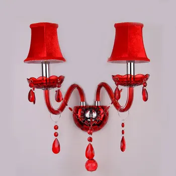  Moderné Červené Crystal Nástenné Lampy, nočné lampy, obývacia izba jedáleň crystal nástenné svietidlo krytý domov svietidlá luminiare