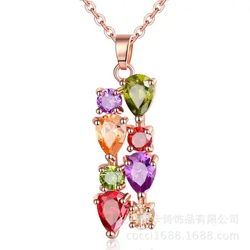  2022 Nové Luxusné Rose Gold Farby Hruška Náhrdelník Pre Ženy Lady Výročie Darček Šperky Veľkoobchod Moonso X5638
