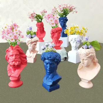  Domáce Dekorácie Severnej Európe Živice Váza kvetináče Držiak na Pero make-up Štetec Držiteľ Úložný Box Vedúci malej Plastiky model