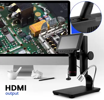  1080P HDMI Prenosné 5 palcový LCD displej Digitálny Mikroskop s Upraviť Obrazovka, Bezdrôtové Diaľkové ovládanie na Spájkovanie a Telefón Opravy