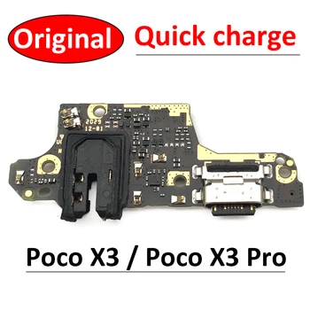  Nabíjanie pomocou pripojenia USB Port Dock Konektor Konektor Poplatok Rada Flex Kábel S Mic Mikrofón Pre Xiao Poco X3 NFC X3 Pro