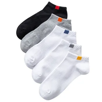  5Pair/Pack Mužov Bavlna Krátke Ponožky Anti-slip Priedušné Bežecké Športové Ponožky Pohodlné Unisex Bežné Členok Ponožka Muž Loď Ponožky