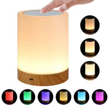  Dotyk, Nočné Lampy, Nočné Svetlo USB Nabíjateľné Dotyku Kontrolky Stmievateľné stolná Lampa Teplá Biela RGB Nočné Svetlo