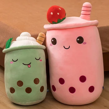  NOVÝ Roztomilý Kreslený bubble tea plyšové hračky plyšové potraviny mlieko, čaj mäkké bábiky boba ovocný čaj pohár obliečky na vankúš deti hračky darček k narodeninám
