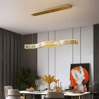  Nový Moderný Crystal Chrome Gold okolo Obdĺžnik Luster Osvetlenie v Obývacej Miestnosti, Spálne, Kuchyne Ostrov Lesk LED Lampa
