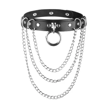  Srdce Punk Choker reťazca náhrdelník Goth Choker golier ženy 90. rokov kovové Pu kožené golier Gotický náhrdelník Harajuku šperky
