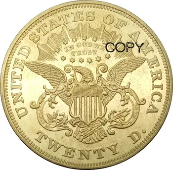 Spojené Štáty 20 Dolárov Slobody Head Double Eagle s mottom DVADSAŤ D. 1870 1870 cc 1870 s Mosadze, Kov Kópie Mincí
