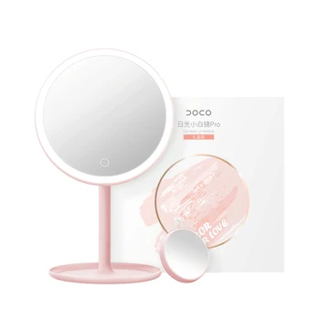  Xiao DOCO make-up Zrkadlo Letný Malé Biele Zrkadlo Jednej strane Okrúhly 360° USB Nabíjanie Dotykový Displej Nastaviteľný Jas