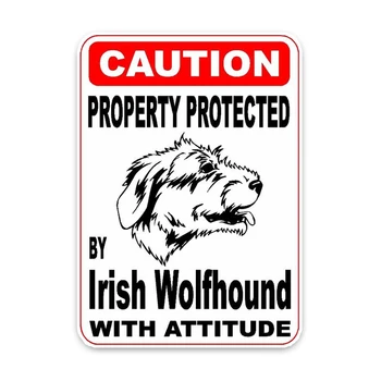  YJZT 8*11.4 CM Vlastníctva Chránený Irish Wolfhound Psa Náčrt Auto Nárazníka Okenné Dekorácie, Auto Nálepky C1-4723