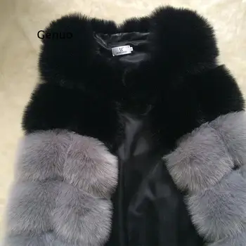  2021 Zimné Ženy, Hrubé Teplé Faux Fox Kožušiny Vesta Paletu Farieb Umelé Kožušiny Kabát Žien Bunda Gilet Imitácia Vesta Kabát