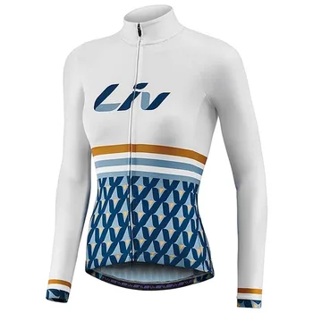  Liv Ženy Zime Teplé Cyklistické Fleece Bundy Long Sleeve Jersey Pro Cyklus Unforme 2021 Maillot Cilismo MTB Cestné Cyklistické Oblečenie