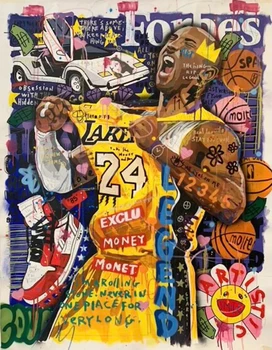  Plátno Graffiti Stena Slávny Basketbalová Hviezda Plagáty a Vytlačí Škôlky Maľovanie na Stenu Umeleckých obrazov na Stenu, Dekorácie Obývacia Izba