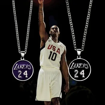  Z nehrdzavejúcej Ocele Trend Kobe Bryant #24 Náhrdelník pre muža, Ženy, Titán Módne Šperky Populárne Príslušenstvo backetball náhrdelník