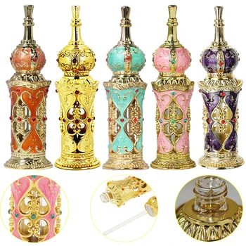  1PC 12mL Arabskom Štýle Antiqued Kovové Arabskom Štýle Esenciálny Olej Fľaše Naplniteľné Parfum Fľaše, Dekorácie, Darčeky