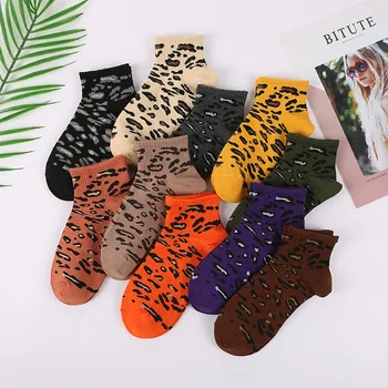  Nový Módny Návrhár Sexy Ženy, Členkové Ponožky Leopard Kawaii Študent Dievčatá Bielizeň Bavlna Šport Lete Neviditeľné Non Slip Ponožky