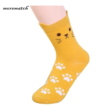  Bavlna Priedušná Cartoon Malé Ucho Mačka Candy Farby Ponožky Jeseň Zima Harajuku College Vietor Mačka Packa Tlač Ponožky Vianočný Darček