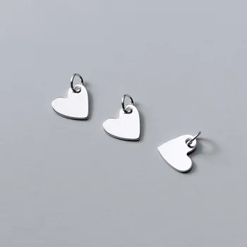  MEETSOFT Trendy 925 Sterling Silver 2ks/veľa Srdce Minimlist Charms Špeciálne DIY Ručné Jemné Šperky, Náhrdelníky Príslušenstvo