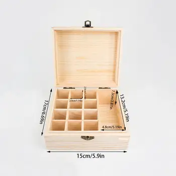  Esenciálny Olej Skladovanie Prípade - Esenciálny Olej Úložný Box - Skladovacie Boxy Na Organizovanie - Drevené Esenciálny Olej Stojan S 12 Bottl