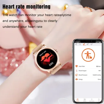  2021 Nové Dámske Smart Hodinky Ženy Nepremokavé Fitness Tracker Pre Xiao Huawei Telefón Zdravie Hudby Srdcovej frekvencie smartwatch Žena