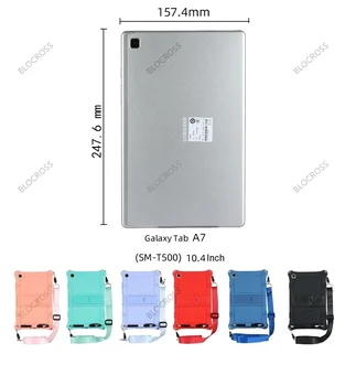  Slim Mäkké Prípad Tabletu Samsung Galaxy Tab A7 10.4 palce 2020 Prípade Shell Silikónový Kryt pre SM-T500 SM-T505 SM-T507 s Popruh