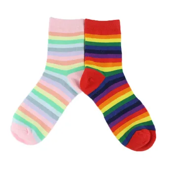  Harajuku Umenie Roztomilý Rainbow Ponožky Japonský Tvorivé Červené Farebné Ponožky Ženy Lumbálna Calcetines Mujer Japonský Skarpetki Sokken