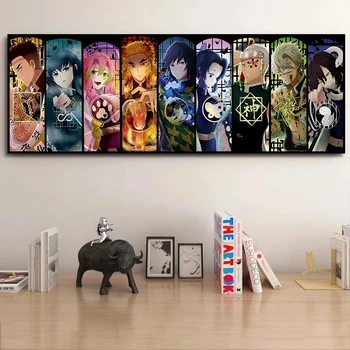  Japonská Anime, Manga Démon Vrah Čepeľ Plátno, Maľovanie, Moderné Manga Charakter Umenia Plagáty a Obrázky Domov Cuadros Dekor