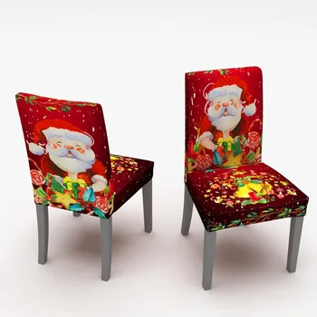  Vianočné Digitálne Tlačené Stoličky Kryt Siamské Elastické tabuľka Pokrytie Domácností Santa Claus a Cukrovinky Série Obrus