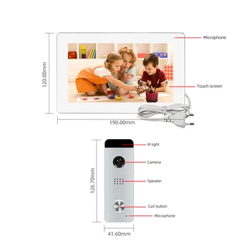  Joytimer Tuya Smart Video Komunikačný Systém Zabudovaný zdroj Napájania Full Touch Screen Video Dvere Telefónne 130° Super širokouhlý Fotoaparát