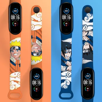  Naruto Sasuke Anime Popruh pre Mi Band 6 5 4 3 NFC Karikatúra Tlače Náramok Náramok Nahradenie Poštovné Zadarmo Vianočný Darček