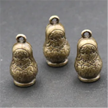  4pcs Antické bronzové 3D Boj národa ruská bábika kúzlo náramok, náhrdelník DIY módne šperky zliatiny zinku prívesky A621