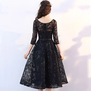  DongCMY Nový Príchod 2021 Krátke Čierna Farba Prom šaty Čaj Dĺžka Elegantné Party Dievčatá Večerné Šaty