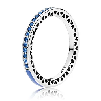  Autentické 925 Sterling Silver Ring Žiarivé Srdce Krúžok S Farebnými Smalt Pre Ženy Darček k Narodeninám pandora Šperkov