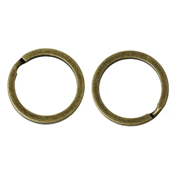  DoreenBeads Zliatiny kľúčenky Tlačidlo Krúžky Kruh, Krúžok Antické Bronzové 20 mm(6/8