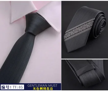  Nové módne výšivky polohy kravatu mužov voľný čas business osobnosti štýlový 6typ tenké úzke kravaty