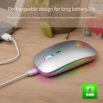  Nabíjateľná Svetelný Wireless Mouse Stlmiť Dizajn Myši 1 Milión Kliknutí 10 Metrov Dosahu Bezdrôtového Pripojenia Myši 4 Voliteľné Farby