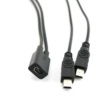  1pcs Mini USB 2.0 Žena Na Dual 2x Male Splitter Y Rozšírenie Nabíjací Adaptér Kábel, Kábel 30 cm