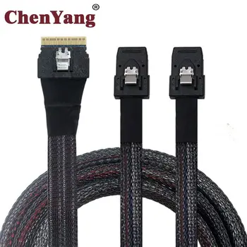  Chenyang PCI-E Ultraport Tenká SAV Slim 4.0 SFF-8654 8i 74pin na Dual SFF-8087 Mini SAS Kábel PCI-Express