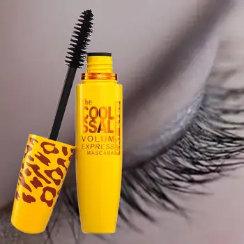  Žltá Leopard 3D Mascara Predĺžiť Čierne Mihalnice Predĺženie Rias Kefa Krásy make-up dlhotrvajúci Zlaté Mascara