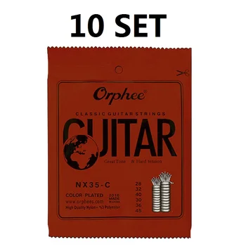  10 Nastaviť Orphee NX35-C Klasická Gitara, Struny z Nylonu&Silver Plated Farba Drôtu 1.-6. Reťazce