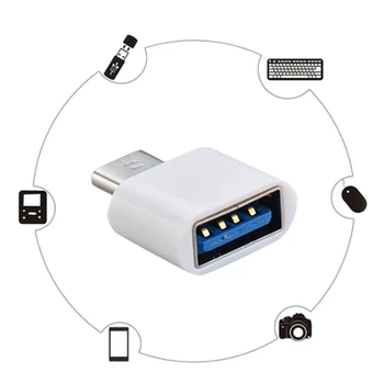  CPDD 2 Kusy Čierna/biela TypeC na USB Adaptér Rozhrania Konverzie Plnenie Konverzie pre Mobilné Telefóny a Tablety